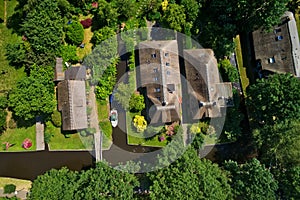 Aerial view of Giethoorn village in the Netherlands