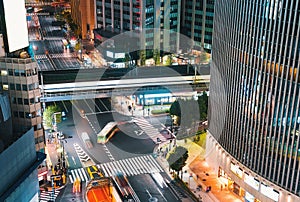 Aerial view of Ginza, Tokyo, Japan