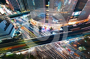 Aerial view of Ginza, Tokyo, Japan