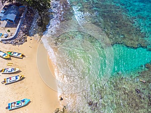 Aerial view of Glacis Beach in Mahe island