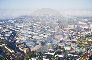 Aerial view of Glasgow showing Govan and view to the west photo