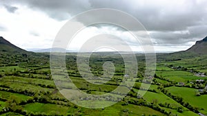 Aerial view of Glencar Lough in Ireland