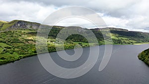 Aerial view of Glencar Lough in Ireland