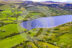 Aerial view of Glencar Lough in Ireland