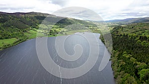 Aerial view of Glencar Lough in Ireland