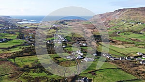 Aerial view of Glencolumbkille in County Donegal, Republic of Irleand