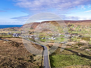 Aerial view of Glencolumbkille in County Donegal, Republic of Irleand