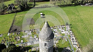 Aerial View of Glendalough Round Tower