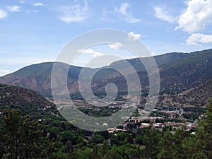 Aerial view of Glenwood Springs Town in the Colorado Mountains photo
