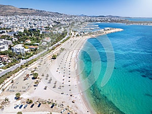 Aerial view of the Glyfada coast, south Athens