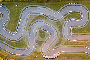 Aerial view of the go-kart track