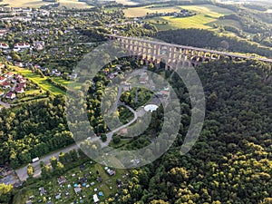 Aerial view of the Goeltzschtalbruecke in Vogtland