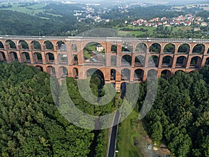 Aerial view of the Goeltzschtalbruecke in Vogtland