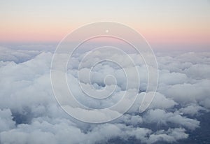 Aerial view of Golden Clouds in the Sunset