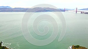 aerial view of golden gate bay beach hills mountains san francisco