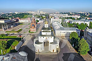 Aerial view on Golden Gate in Vladimir, Russia