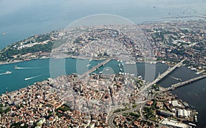 Aerial view, Golden Horn, Istanbul, Turkey