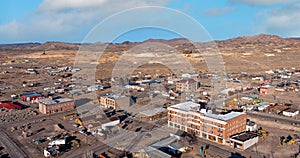 Aerial view of Goldfield Nevada mining town.