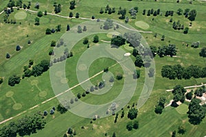 Aerial view of golf course