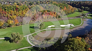 Aerial view of golf course