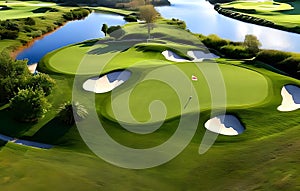 Aerial view of golf course