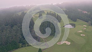 Aerial View of the Golf Course in Mountains