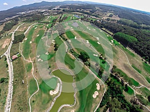 Aerial view golf course