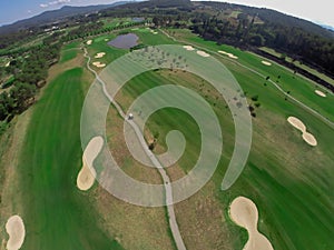 Aerial view golf course