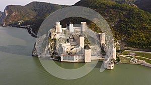 Aerial view of Golubac Fortress