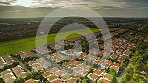 Aerial view of good environmental home habitat area in out skirt