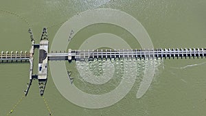 Aerial view of Goolwa Barrage