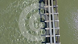 Aerial view of Goolwa Barrage