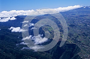 Aerial view of gorge and Cafres plain