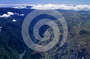 Aerial view of gorge and Cafres plain