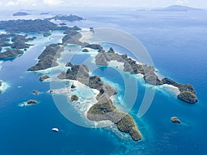 Aerial View of Gorgeous Tropical Islands in Raja Ampat