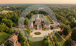 Aerial view of Governors Palace in Williamsburg Virginia photo