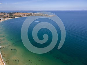 Aerial view of Gradina Beach near town of Sozopol,  Bulgaria