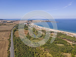 Aerial view of Gradina Beach near town of Sozopol,  Bulgaria