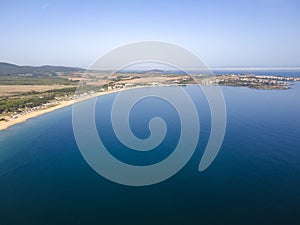 Aerial view of Gradina Beach near town of Sozopol, Bulgaria