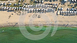 Aerial view of Gradina Garden Beach near town of Sozopol, Bulgaria