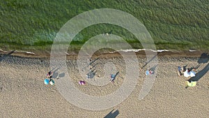 Aerial view of Gradina Garden Beach near town of Sozopol, Bulgaria