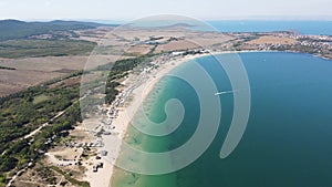 Aerial view of Gradina Garden Beach near town of Sozopol, Bulgaria