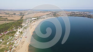 Aerial view of Gradina (Garden) Beach near town of Sozopol, Bulgaria