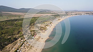 Aerial view of Gradina (Garden) Beach near town of Sozopol, Bulgaria