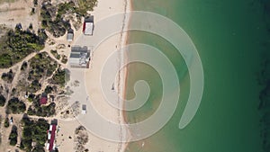 Aerial view of Gradina (Garden) Beach near town of Sozopol, Bulgaria