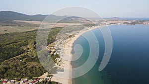 Aerial view of Gradina (Garden) Beach near town of Sozopol, Bulgaria