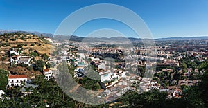 Aerial view of Granada with Barranco del Abogado Hill - Granada, Andalusia, Spain photo