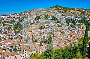 Aerial view of Granada, Spain