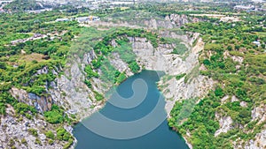 An aerial view of  Grand Canyon Chonburi Thailand ,Landmark  in Chonburi Thailand