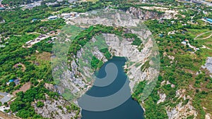 An aerial view of  Grand Canyon Chonburi Thailand ,Landmark  in Chonburi Thailand